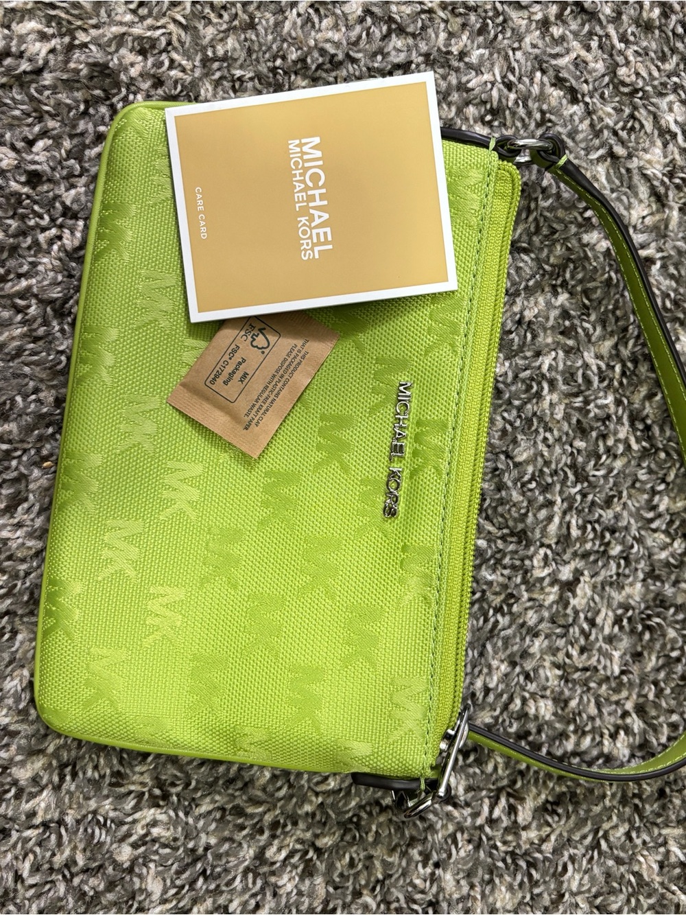 Michael Kors Jet Set Travel Jacquard Denim Wristlet